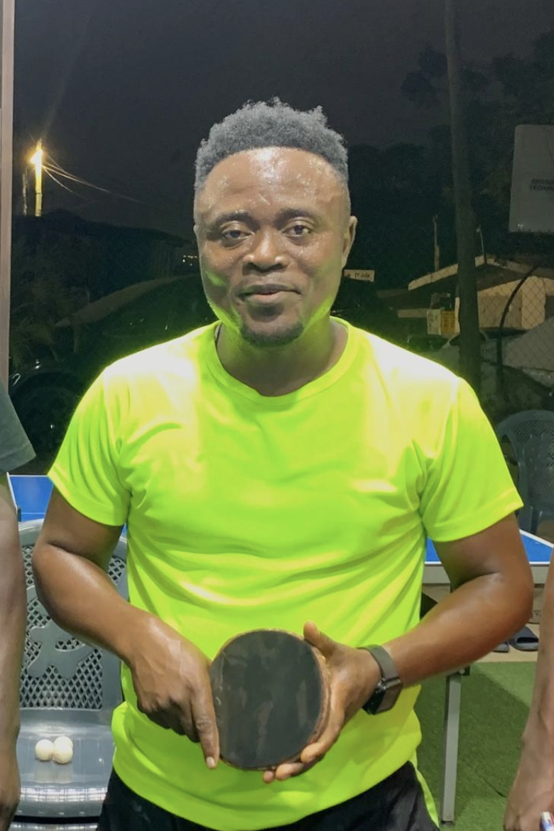 Coach Victor Smart training table tennis players in Ghana - professional coaching techniques
