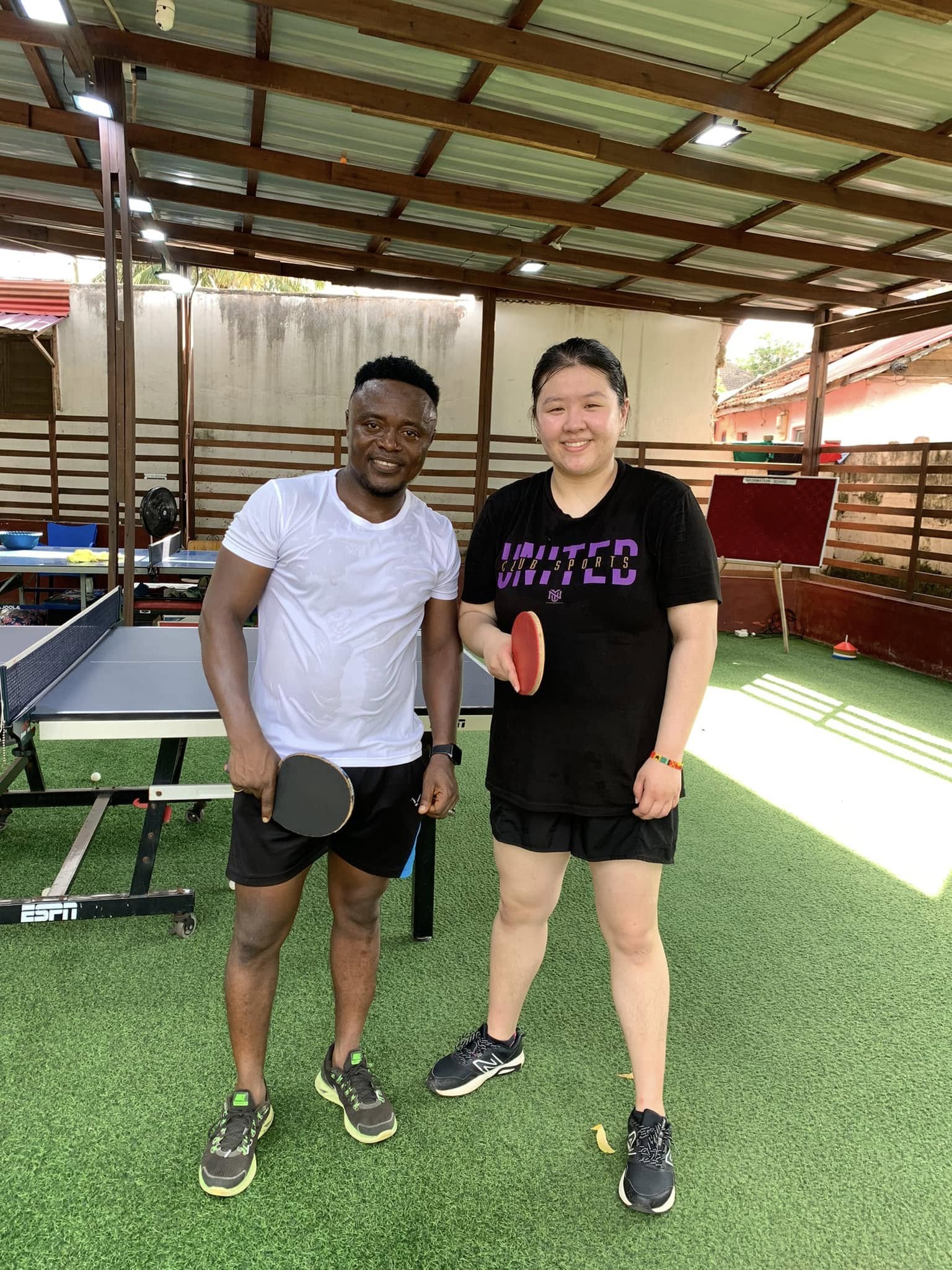 Professional table tennis training session